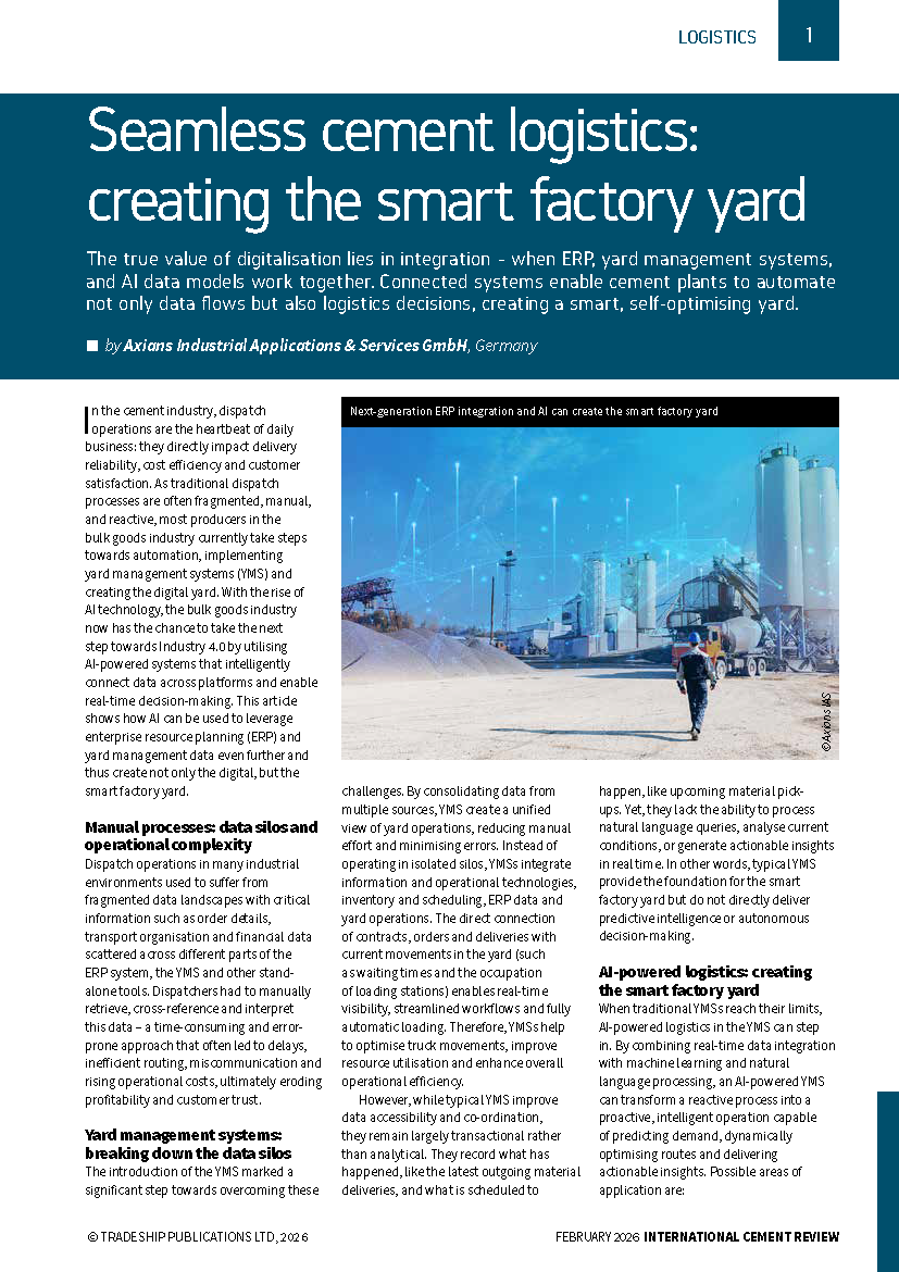 Axians IAS Fachartikel Seamless cement logistics_Creating the smart factory yard